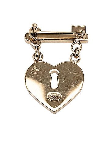 Chanel Chanel Coco Mark Heart Key Motif Brooch 02P Gold Pink Plated Rhinestone Women's CHANEL (view 2)