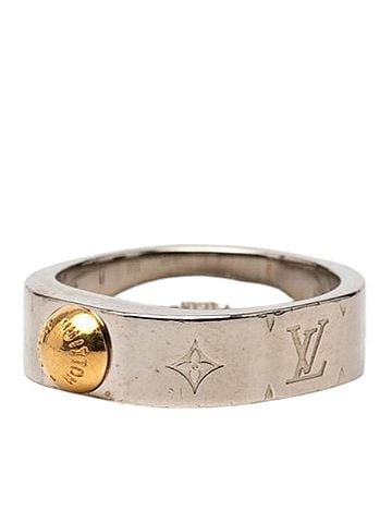 Louis Vuitton Louis Vuitton Bague Nanogram Ring, Size #M, M00217, Silver Gold Metal Plated, Women's. (view 2)