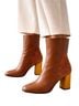 Marina Rinaldi Color Block Brown Yellow Ankle Boots Size 9 1/2 - photo 1