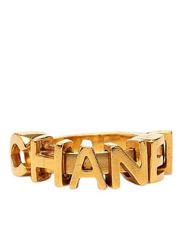 Chanel Chanel Logo Ring, Gold Plated, Women's, 01P (view 1)