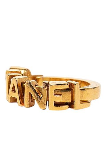 Chanel Chanel Logo Ring, Gold Plated, Women's, 01P (view 2)