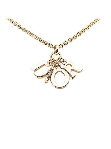 Christian Dior Christian Dior Dior Logo Necklace, Gold Plated, Women's (view 1)