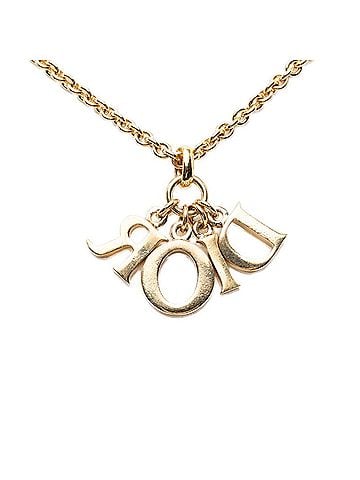 Christian Dior Christian Dior Dior Logo Necklace, Gold Plated, Women's (view 2)