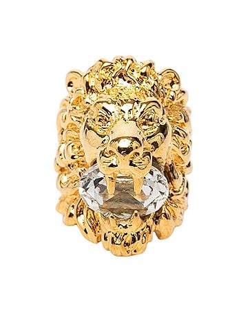 Gucci Gucci Tiger Head Ring, Size #13, Gold Plated, Rhinestone, Women's. (view 1)