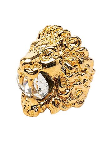 Gucci Gucci Tiger Head Ring, Size #13, Gold Plated, Rhinestone, Women's. (view 2)