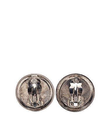 Chanel Chanel Coco Mark Vintage Earrings 97A Silver Black Gold Metal Plated Women's CHANEL (view 2)