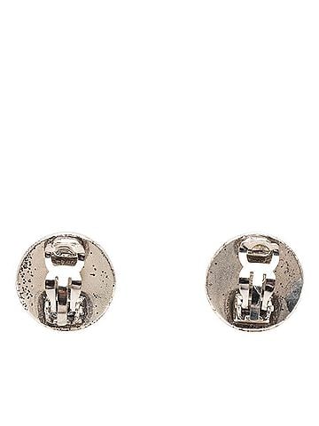 Chanel Chanel Coco Mark Logo 00T Earrings, Silver and White Metal, Women's CHANEL (view 2)