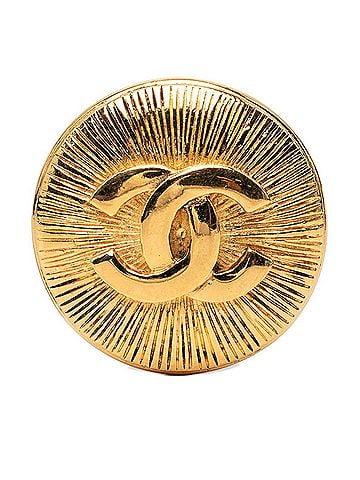 Chanel Chanel Coco Mark Brooch, Gold Plated, Women's CHANEL (view 1)