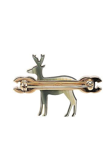 Chanel Chanel Coco Mark Reindeer Motif Brooch 01A Gold Pink Multicolor Plastic Plated Women's CHANEL (view 2)