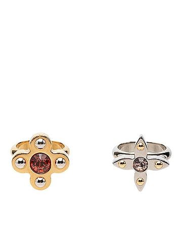 Louis Vuitton Louis Vuitton Bague Love Letters Ring Set (2 rings) #S M66796 Gold Red Silver Pink Plated Metal Rhinestone Women's LOUIS VUITTON (view 1)