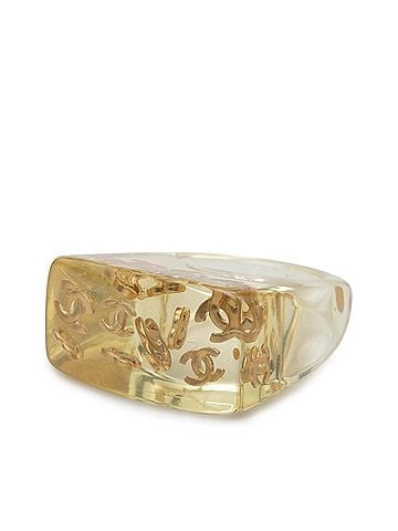 Chanel Chanel Coco Mark Ring, 01P Clear Gold Plastic, Women's CHANEL (view 1)
