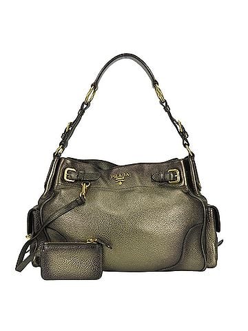 Prada Prada Shoulder Bag, Leather, Bronze Gold/Brown Tones, Women's PRADA (view 1)