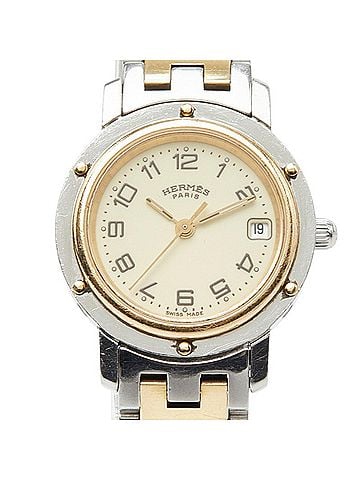 Hermès Hermes Clipper Combination Ivory Watch CL4.220 Quartz Beige Dial Stainless Steel Plated Women's HERMES (view 1)