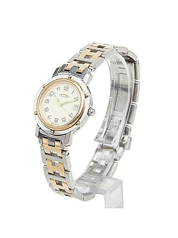 Hermès Hermes Clipper Combination Ivory Watch CL4.220 Quartz Beige Dial Stainless Steel Plated Women's HERMES (view 2)