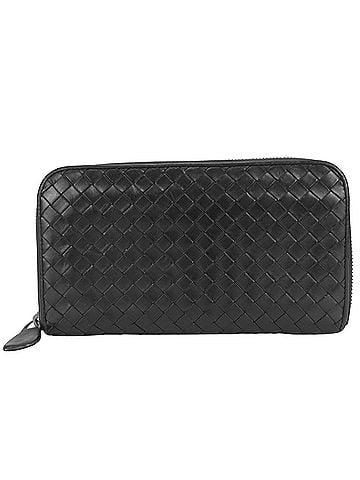Bottega Veneta Bottega Veneta Long Wallet, Intrecciato Leather, Black, Women's/Men's. (view 2)