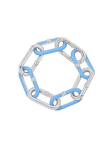 Bottega Veneta Bottega Veneta bracelet chain, SV925 silver, light blue enamel, size S. (view 1)