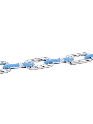 Bottega Veneta Bottega Veneta bracelet chain, SV925 silver, light blue enamel, size S. (view 2)