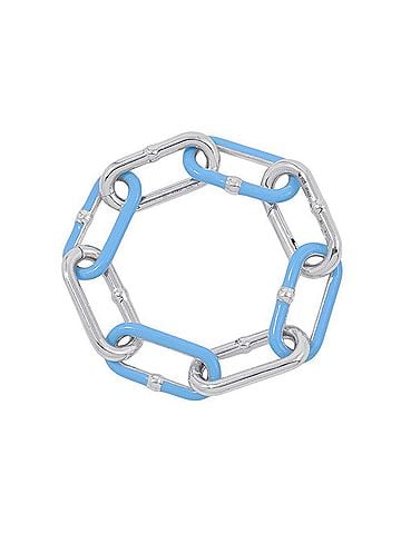 Bottega Veneta Bottega Veneta bracelet chain, SV925 silver, light blue enamel, size S. (view 1)