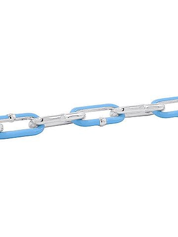 Bottega Veneta Bottega Veneta bracelet chain, SV925 silver, light blue enamel, size S. (view 2)