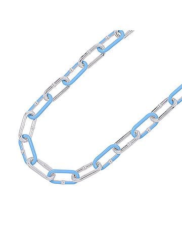 Bottega Veneta Bottega Veneta necklace chain choker SV925 silver light blue enamel BOTTEGA VENETA (view 1)