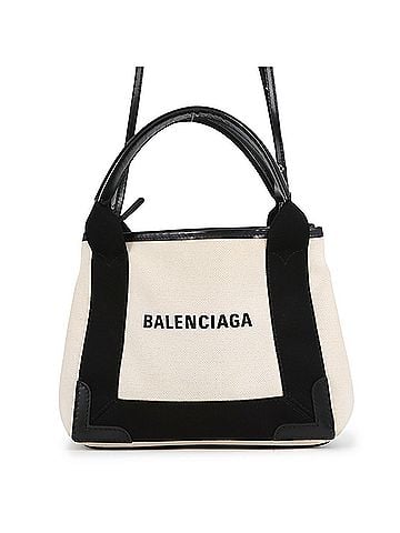 Balenciaga Balenciaga handbag Navy Cabas XS canvas 390346 BALENCIAGA 2-way White Black (view 1)