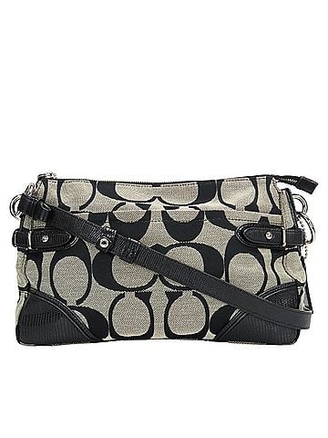 Coach Coach Signature Shoulder Bag 23072M Canvas Leather Black Grey Silver Hardware Women's COACH (view 1)