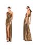 Mac Duggal 100% Polyester Solid Gold Cocktail Dress Size 8 - photo 1