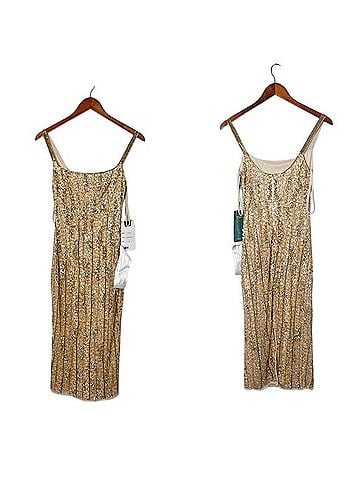 Mac Duggal Beaded Spaghetti Strap Midi Slip Dress Cocktail Dress (view 2)