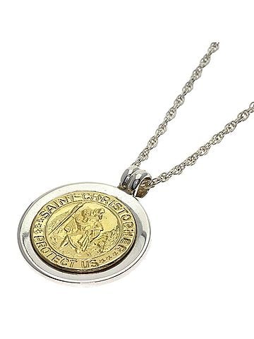 Tiffany & Co. Tiffany & Co. St. Christopher Necklace, 18K Yellow Gold/Silver, Women's. (view 1)