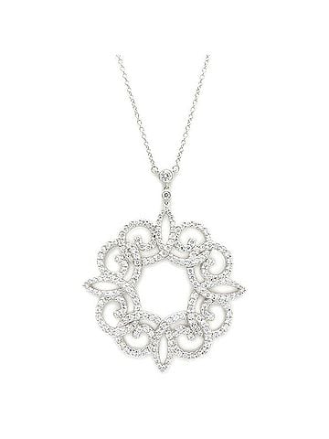 Tiffany & Co. TIFFANY&Co. Tiffany Enchant Scroll Necklace with Diamonds, Platinum 950, Women's, 295605 (view 1)