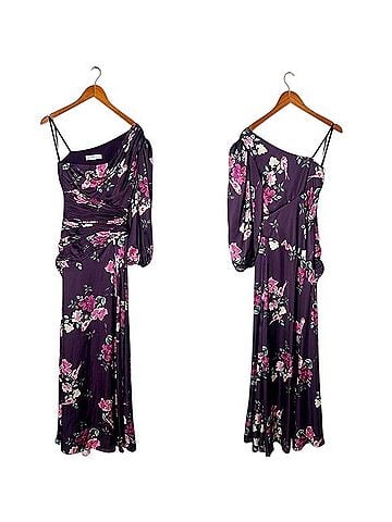 Mac Duggal Floral Oneshoulder Gown Cocktail Dress (view 2)