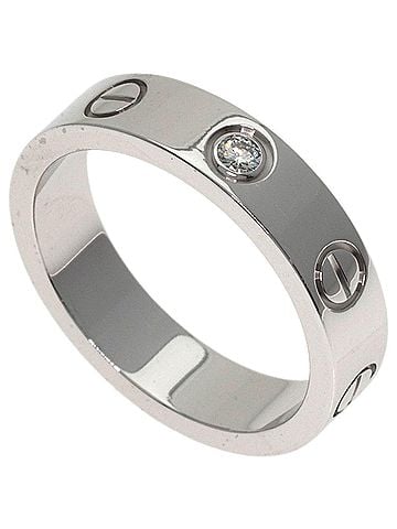 Cartier Cartier Mini Love Ring, 1P Diamond, 18K White Gold, Women's Ring (CARTIER) (view 1)