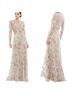 Mac Duggal 100% Polyester Floral Gray Ivory Cocktail Dress Size 18 - photo 1