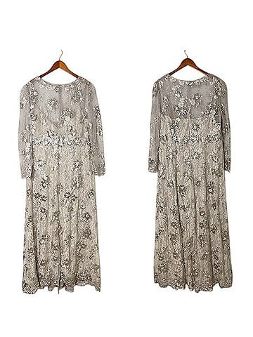 Mac Duggal Floral Embroidered Illusion Long Sleeve Evening Gown Cocktail Dress (view 2)