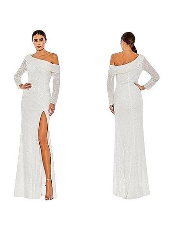 Mac Duggal Sequined One-Shoulder Gown Cocktail Dress (view 1)