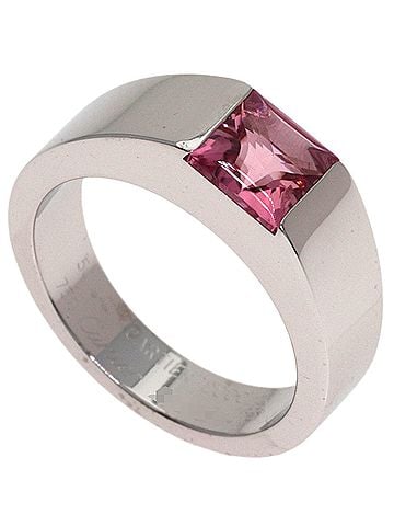 Cartier Cartier Tank Pink Tourmaline Ring #50, 18K White Gold, Women's (CARTIER) (view 1)