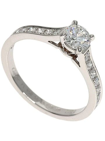 Cartier Cartier Solitaire Diamond F-VVS2-VG #50 Ring, Platinum PT950, Women's (CARTIER) (view 1)