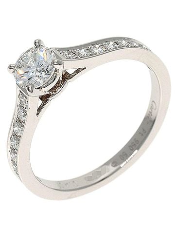 Cartier Cartier Solitaire Diamond F-VVS2-VG #50 Ring, Platinum PT950, Women's (CARTIER) (view 2)