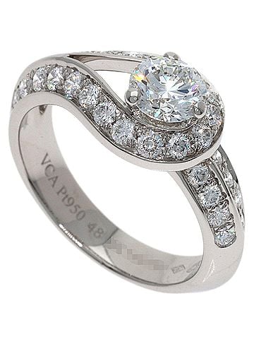 Van Cleef & Arpels Van Cleef & Arpels Couture Diamond Ring, Size #48, Platinum PT950, Women's. (view 1)