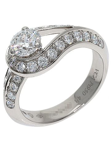 Van Cleef & Arpels Van Cleef & Arpels Couture Diamond Ring, Size #48, Platinum PT950, Women's. (view 2)
