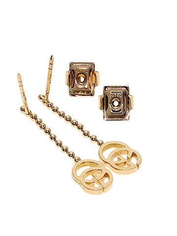 Gucci Gucci GG Running Chain Earrings, 18K Pink Gold, Women's (view 2)