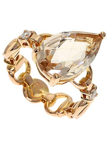 Gucci Gucci White Topaz Diamond Ring, Size #8, 18K Pink Gold, Women's (GUCCI) (view 1)