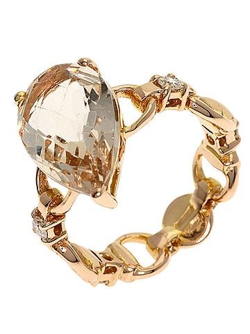 Gucci Gucci White Topaz Diamond Ring, Size #8, 18K Pink Gold, Women's (GUCCI) (view 2)