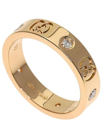 Gucci Gucci Icon Diamond Ring #10, 18K Pink Gold, Women's (view 1)