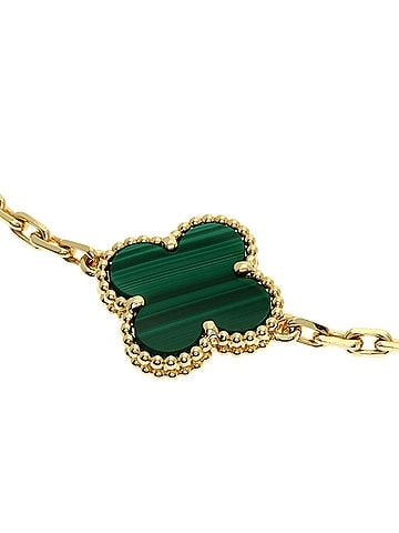 Van Cleef & Arpels Van Cleef & Arpels Vintage Alhambra Malachite Bracelet, 18K Yellow Gold, Women's (view 2)