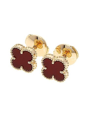 Van Cleef & Arpels Van Cleef & Arpels Sweet Alhambra Carnelian Earrings, 18K Pink Gold, Women's (view 1)