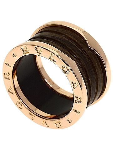 Bvlgari BVLGARI B-zero1 4-band Marble Brown Ring #51 18K Pink Gold Women's (view 1)