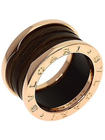Bvlgari BVLGARI B-zero1 4-band Marble Brown Ring #51 18K Pink Gold Women's (view 2)