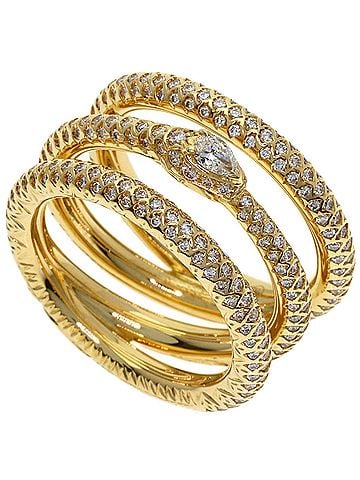 Gucci Gucci Ouroboros Diamond Ring #10, 18K Yellow Gold, Women's (view 1)
