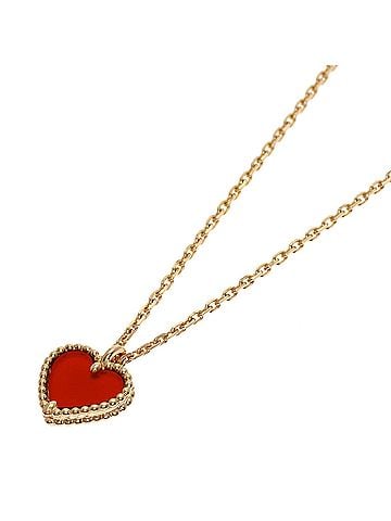 Van Cleef & Arpels Van Cleef & Arpels Sweet Heart Carnelian Necklace, 18K Pink Gold, Women's (view 1)